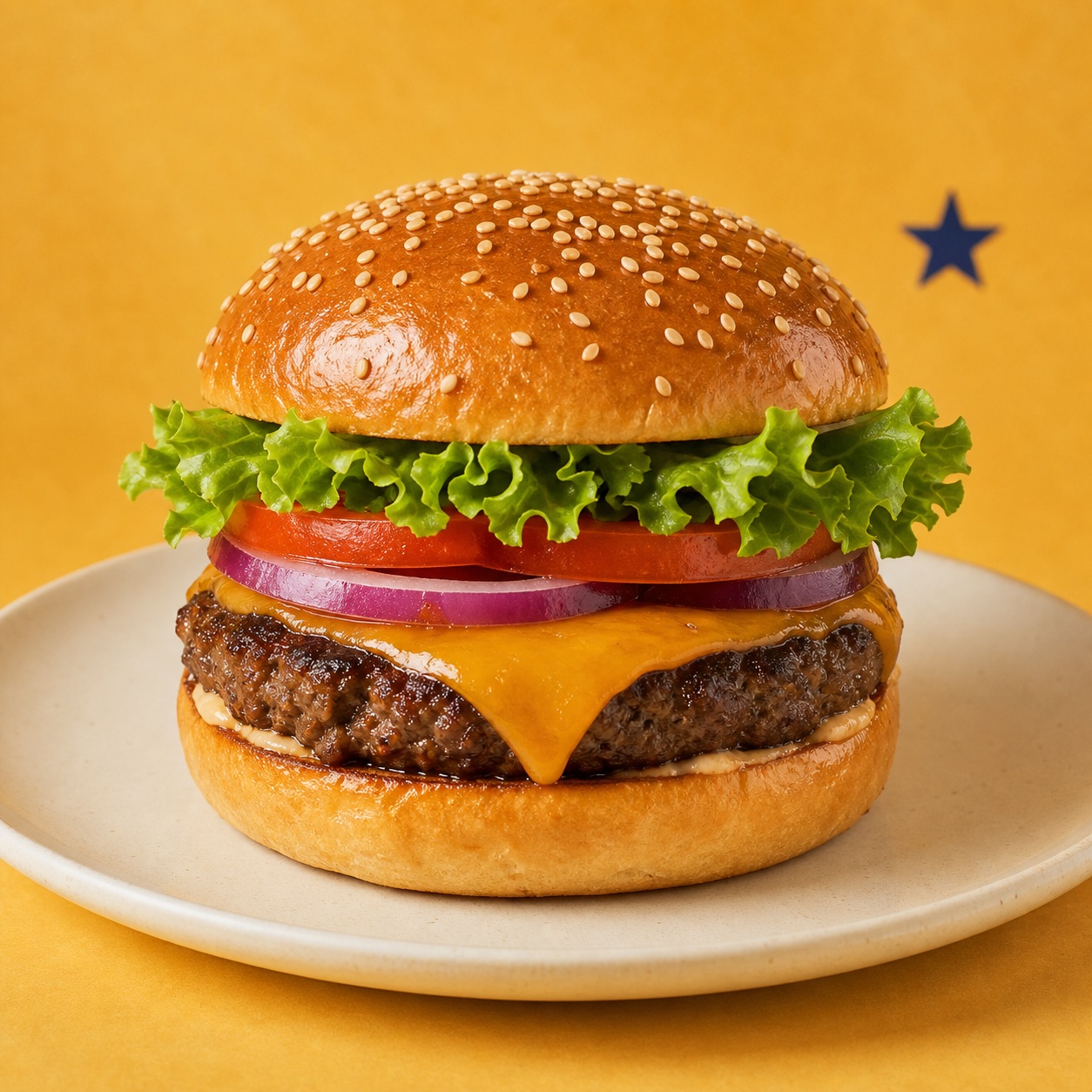 とろけるチーズをはさんだクラシックチーズバーガー1個