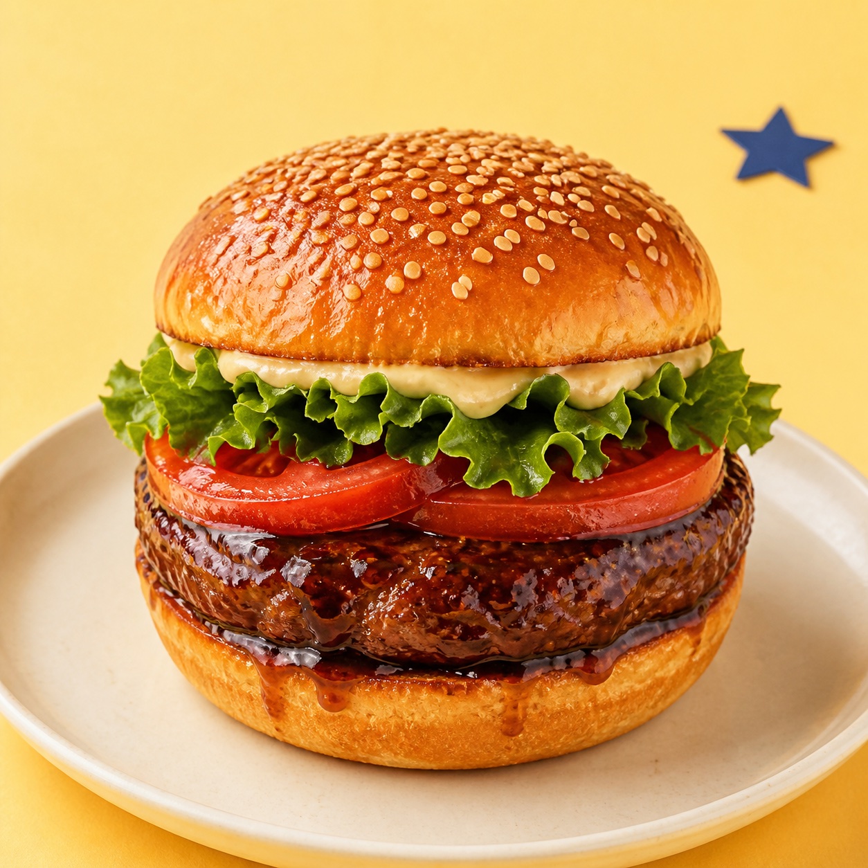 つややかなソースのでりやきバーガー